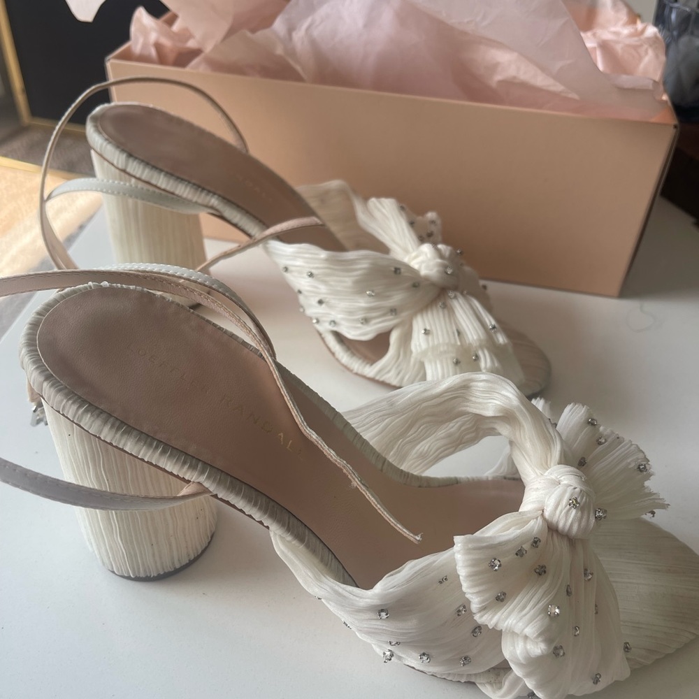Loeffler Randall White Heeled Sandals - Picture 6 of 16